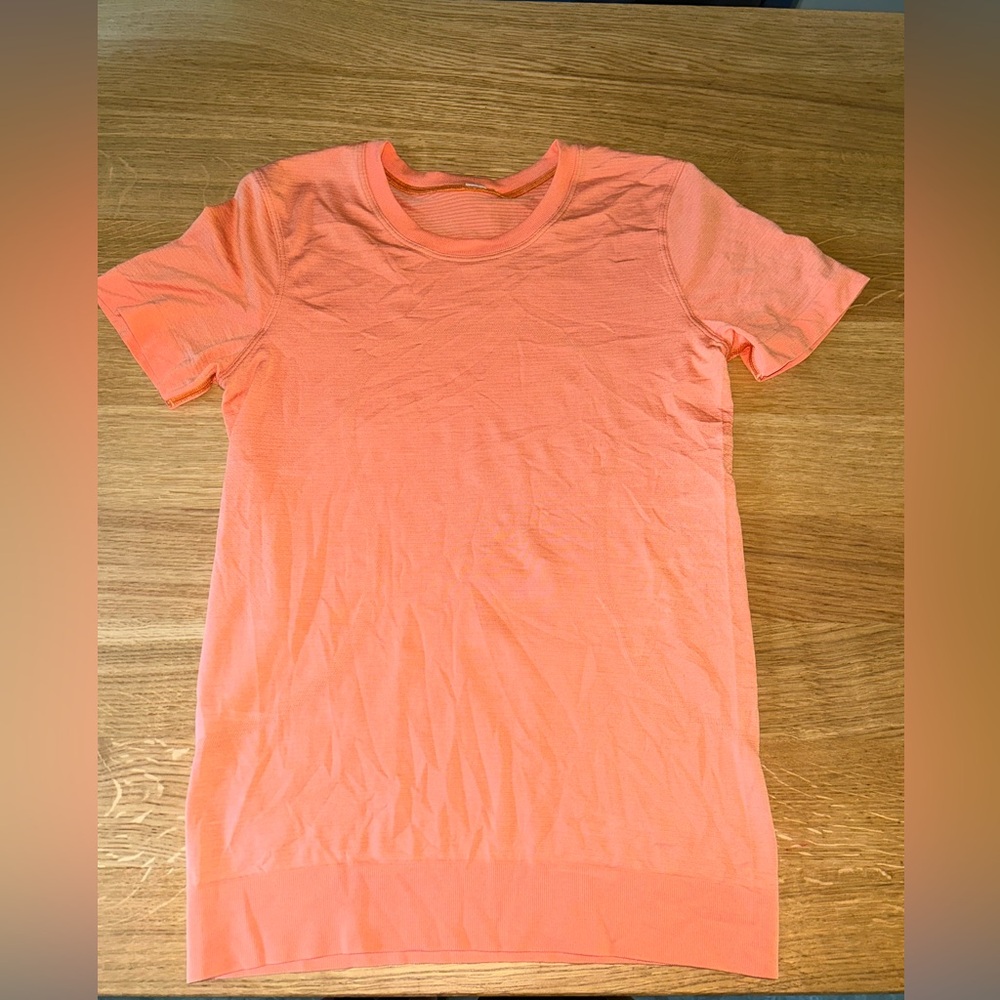 Orange short sleeve lululemon swiftly
